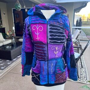 Vibrant Patchwork Utility Jacket